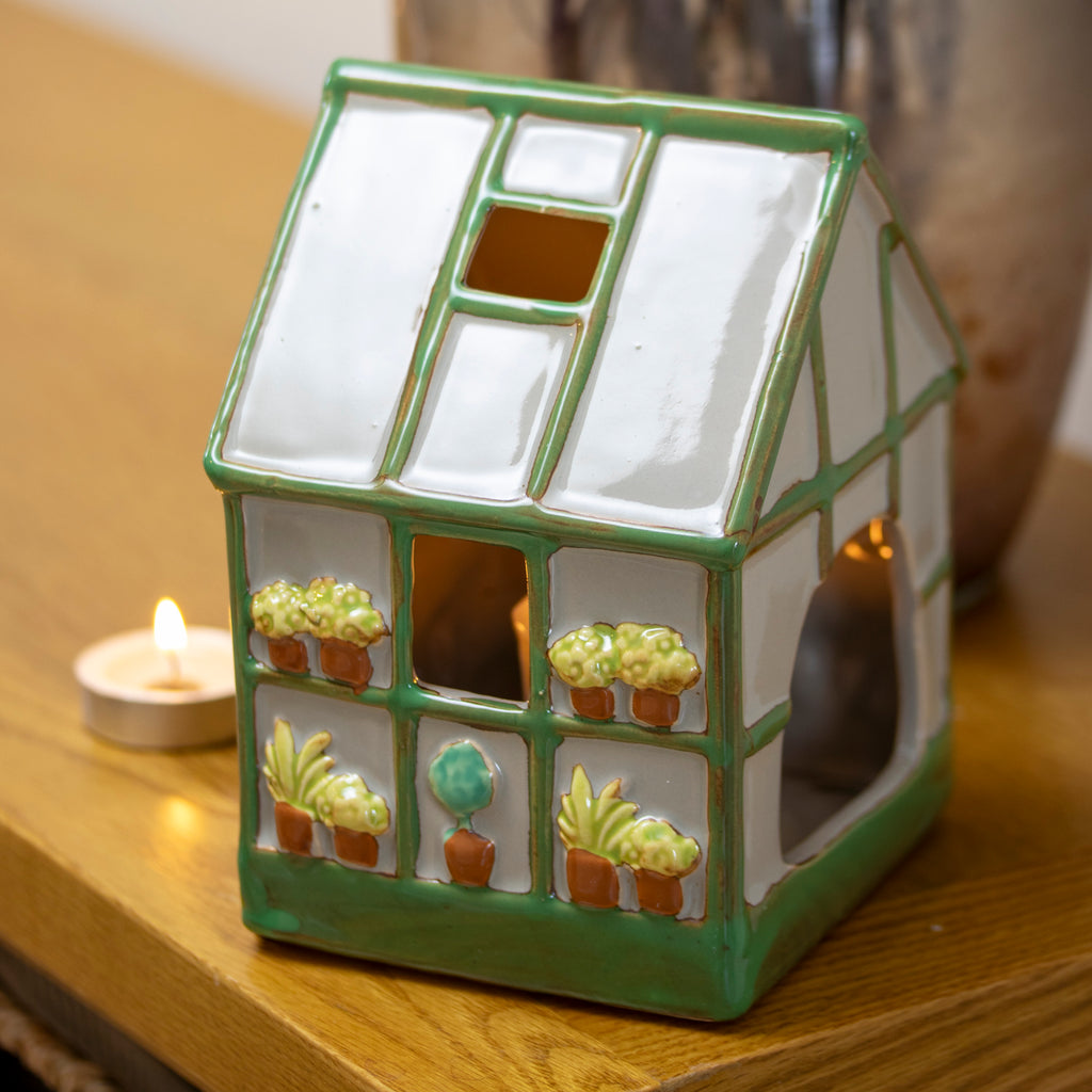 Ceramic Greenhouse Tealight Candle Holder