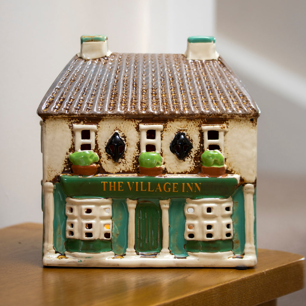 Ceramic Village Inn Pub Tealight Candle Holder