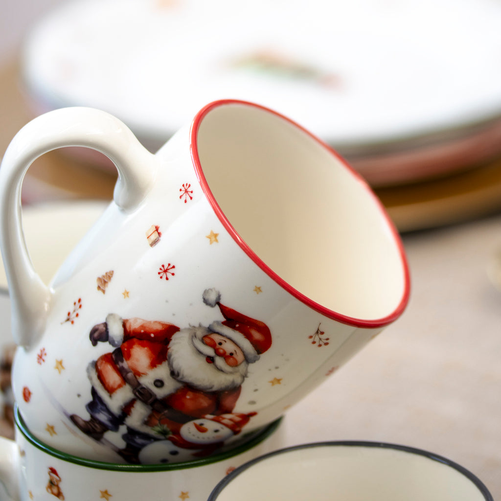 Set Of 6 Frosty Friends Christmas Mugs