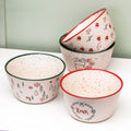 Set Of 4 Speckled Festive Christmas Cereal Bowls