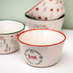 Set Of 4 Speckled Festive Christmas Cereal Bowls