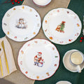 Set Of 6 Frosty Friends Scalloped Christmas Dinner Plates