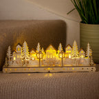 Large Light Up Wooden Christmas Village Scene
