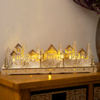 Large Light Up Wooden Christmas Village Scene
