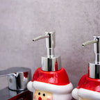 Set Of 2 Ceramic Santa Claus Soap Dispensers