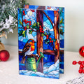 Stained Glass Light Up Robin Christmas Decoration