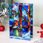 Stained Glass Light Up Robin Christmas Decoration