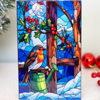 Stained Glass Light Up Robin Christmas Decoration