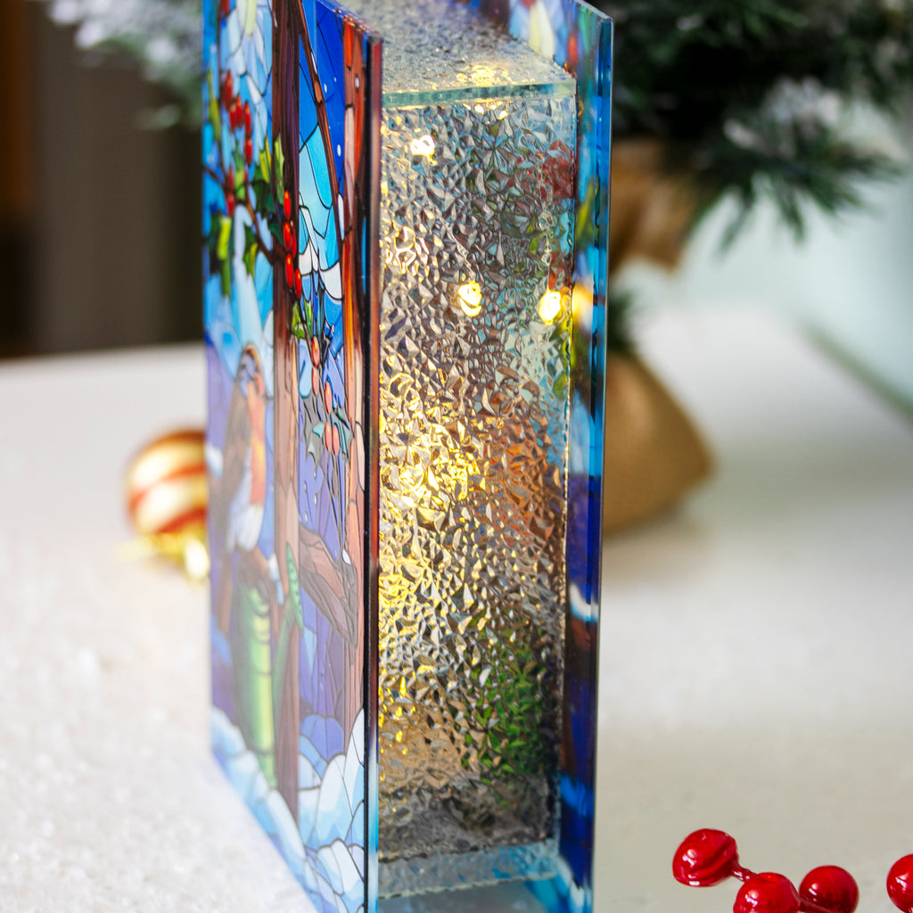 Stained Glass Light Up Robin Christmas Decoration