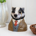 Gentleman Badger Bust Ornament With Monocle