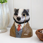 Gentleman Badger Bust Ornament With Monocle