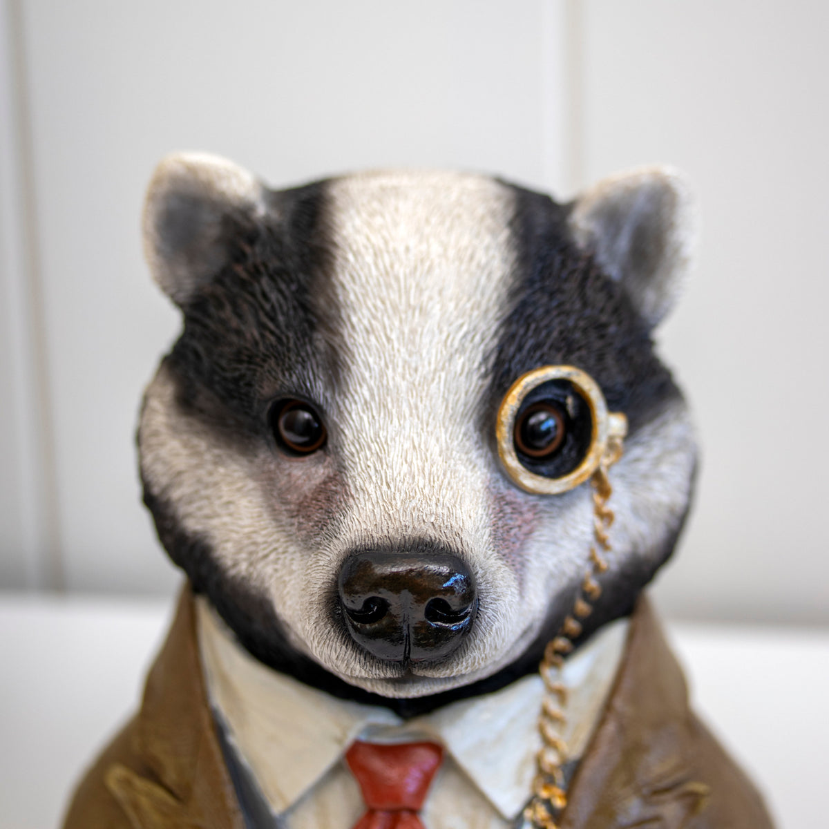 Gentleman Badger Bust Ornament With Monocle