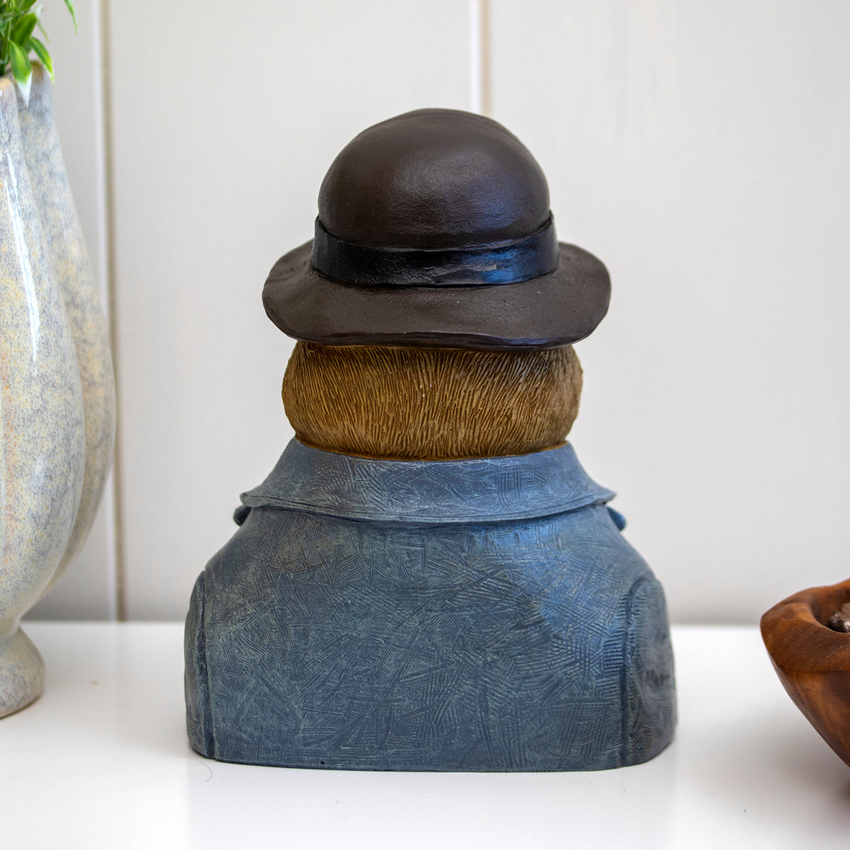 Gentleman Robin Bust Ornament With Bowler Hat