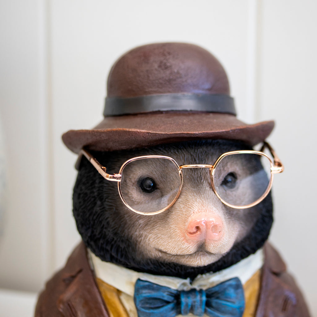 Gentleman Mole Bust Ornament With Bowler Hat