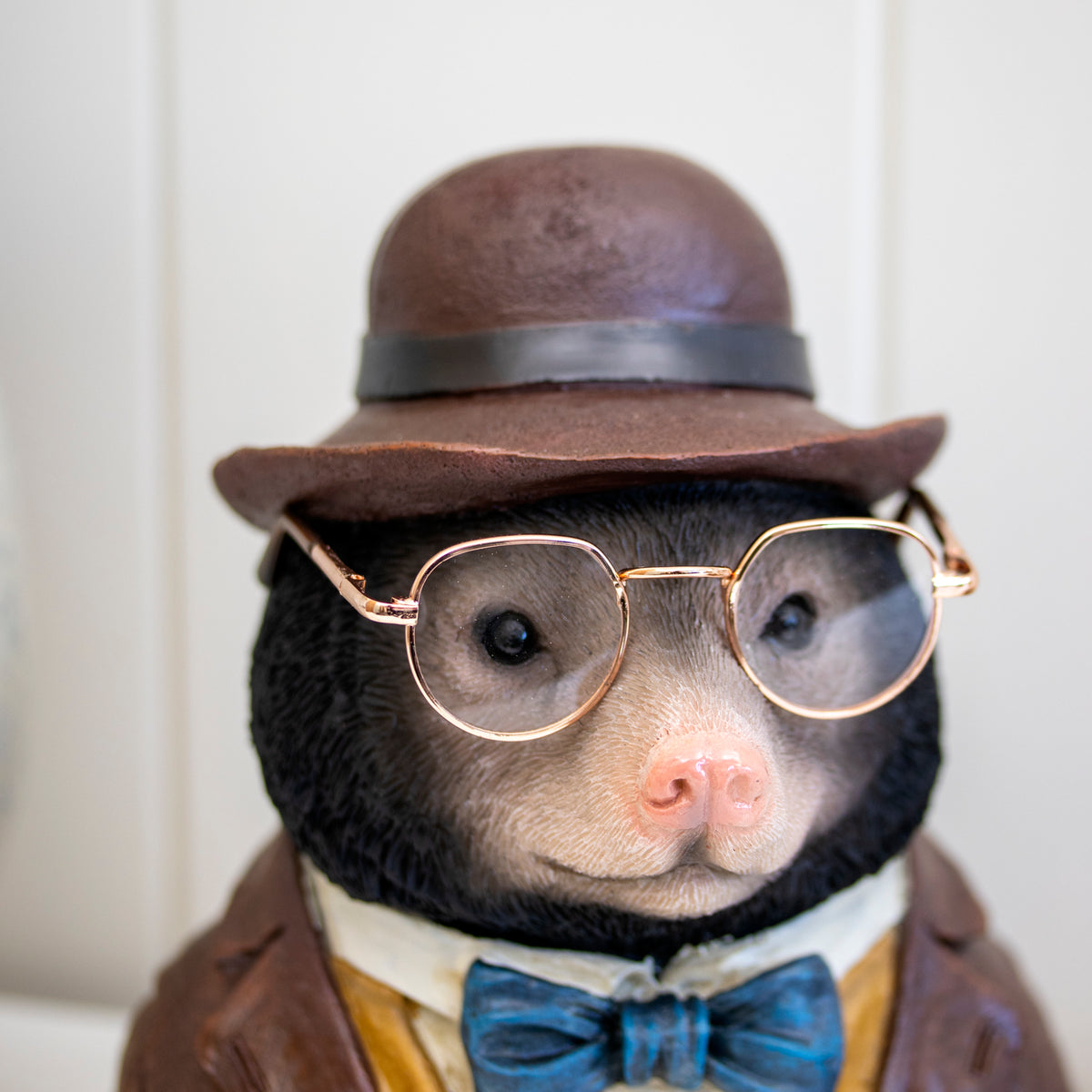 Gentleman Mole Bust Ornament With Bowler Hat