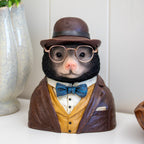 Gentleman Mole Bust Ornament With Bowler Hat