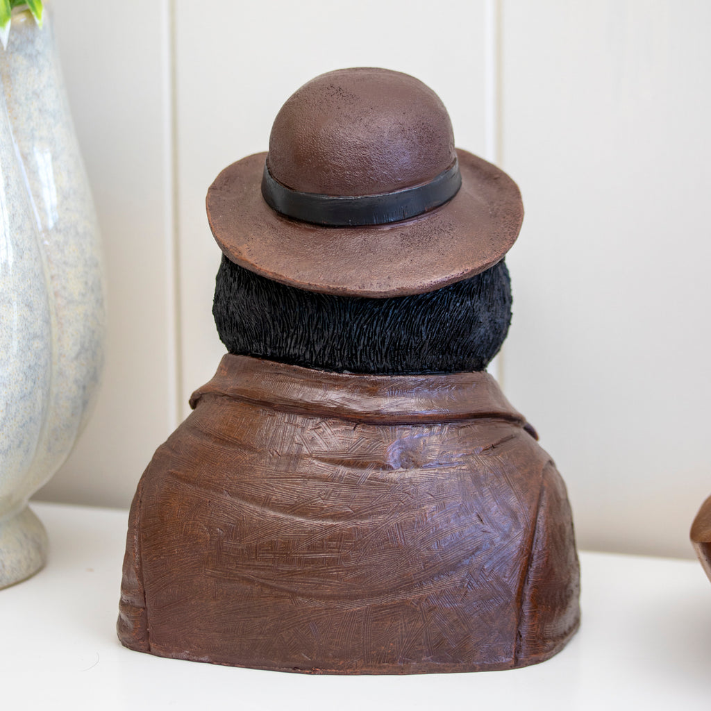 Gentleman Mole Bust Ornament With Bowler Hat
