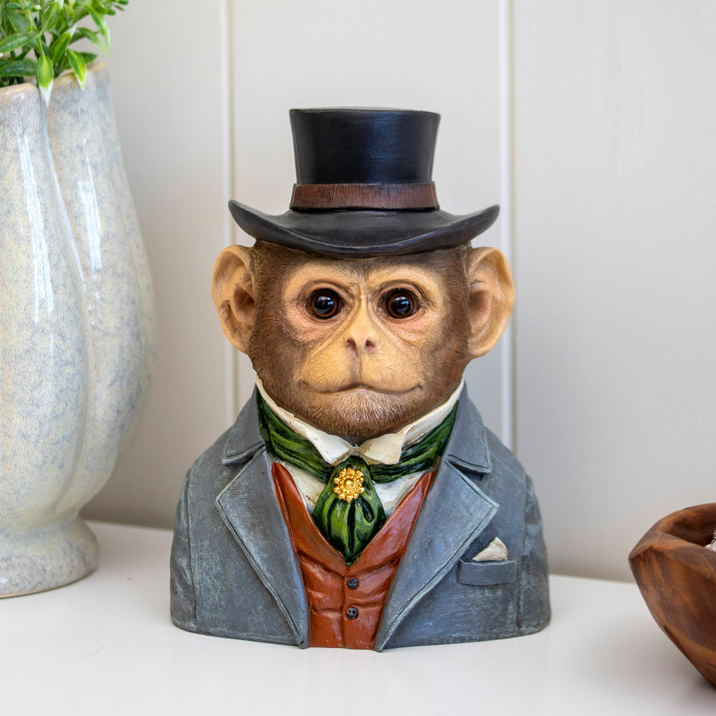 Gentleman Monkey Bust Ornament