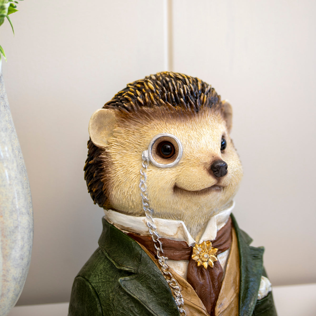 Gentleman Hedgehog Bust Ornament With Monocle