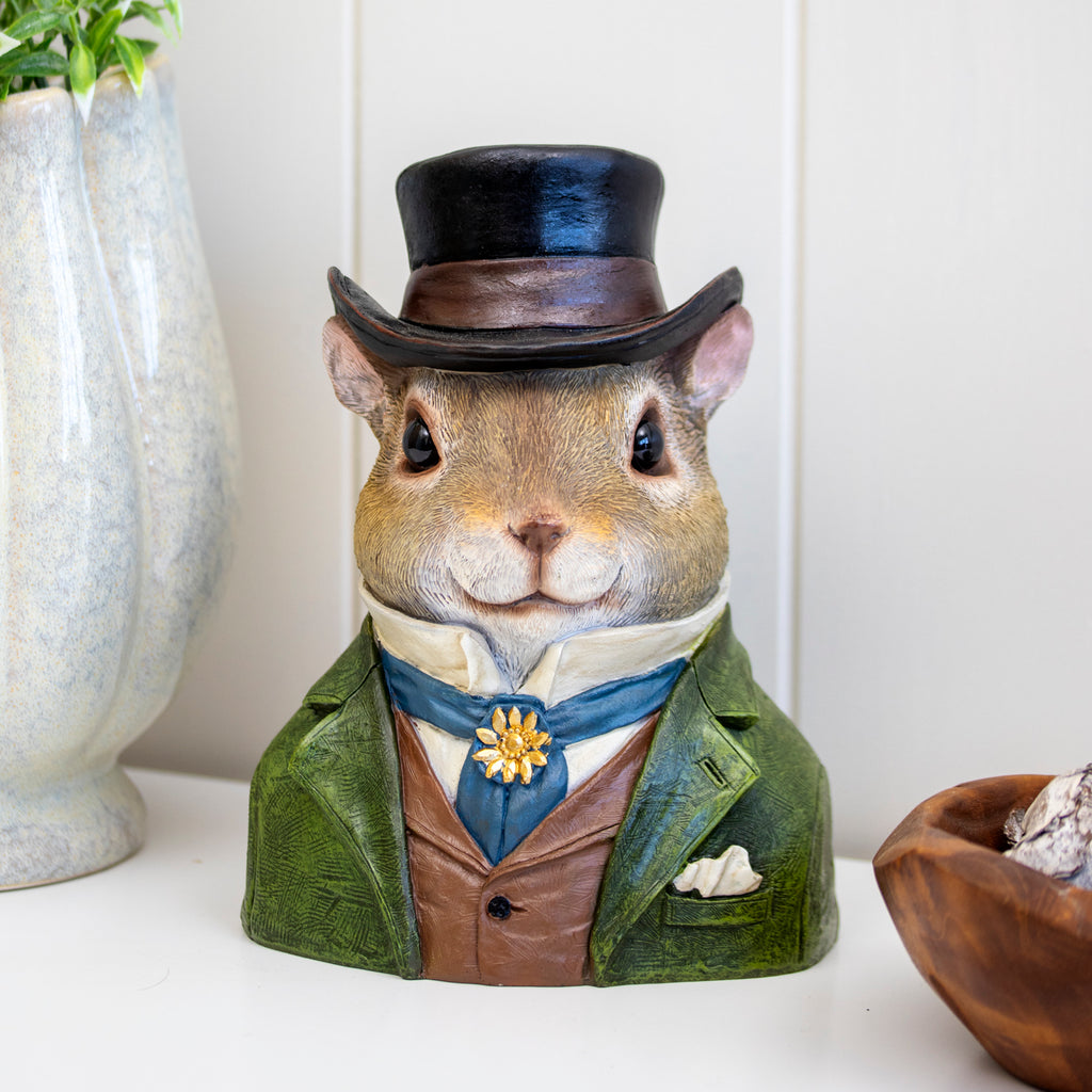 Gentleman Squirrel Bust Ornament