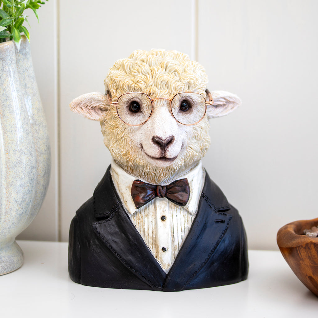 Gentleman Sheep Bust Ornament