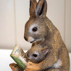 Rabbit & Baby Reading Book Ornament