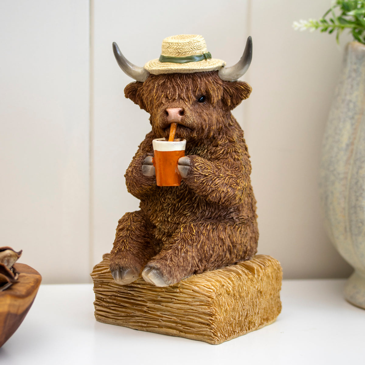 Highland Cow Drinking Pint Ornament