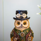 Steampunk Owl Ornament With Top Hat & Gears