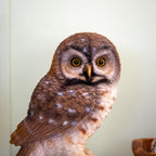 Realistic Tawny Owl Ornament On Log