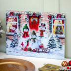 Snowmen Christmas Toughened Glass Worktop Saver
