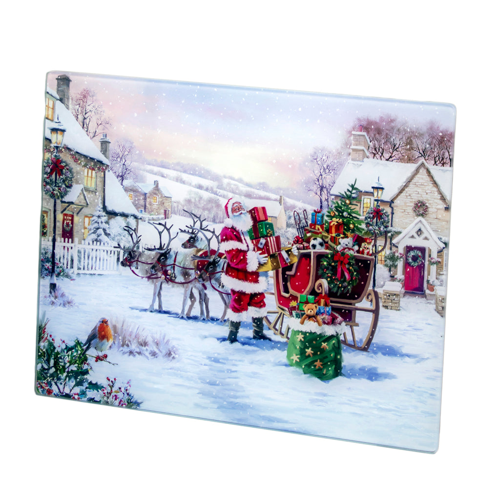 Santa Claus Christmas Glass Worktop Saver