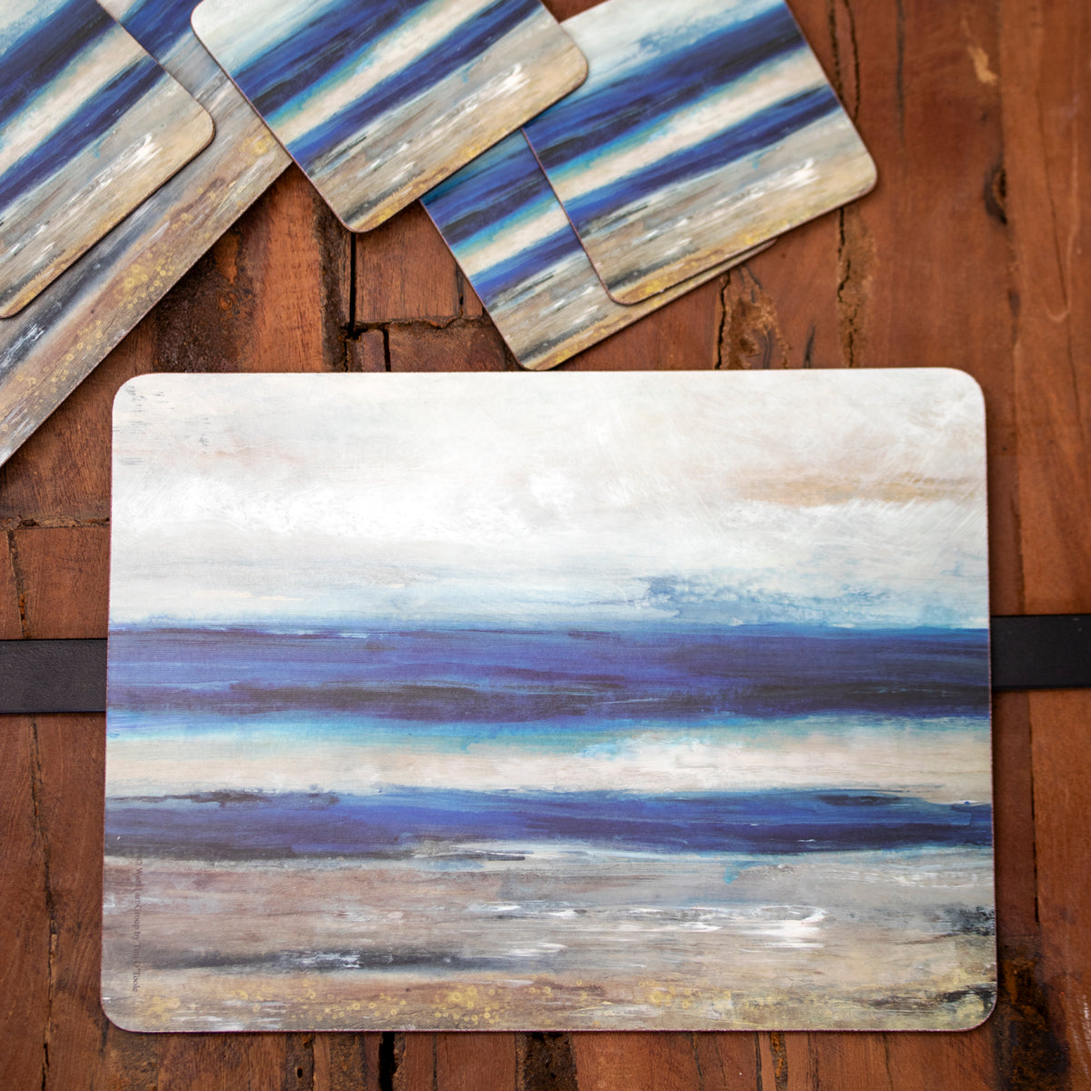 Set Of 4 Azure Coast Placemats & Coasters
