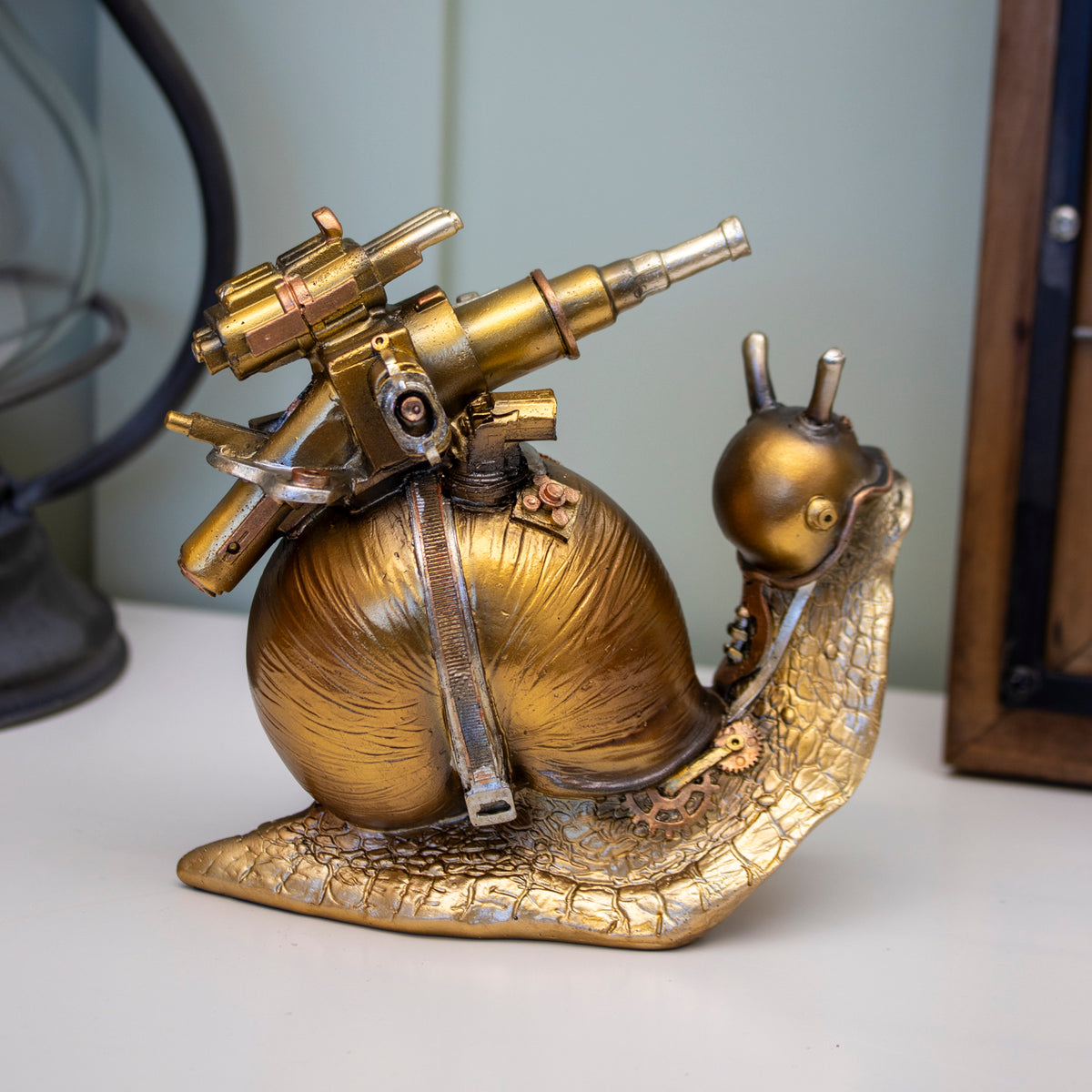 Gold Steampunk Snail Ornament