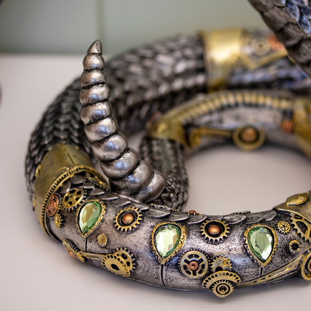 Steampunk Coiled Snake Ornament