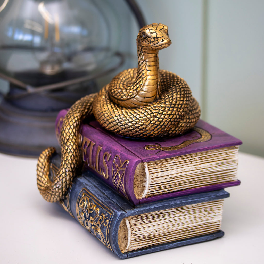 Gold Snake On Spell Books Ornament
