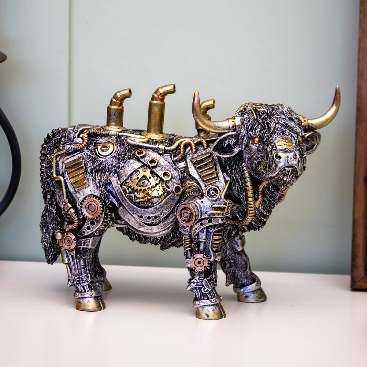 Steampunk Highland Cow Ornament