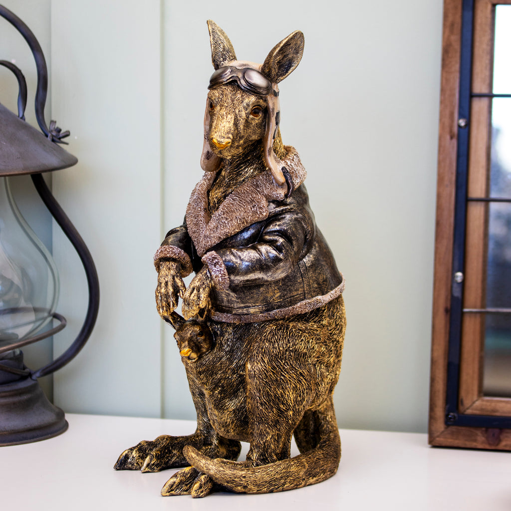 Pilot Kangaroo With Joey Ornament