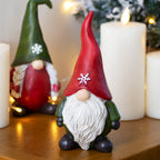 Set Of 2 Red & Green Christmas Gnome Ornaments