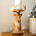 Vintage Stag Head Pillar Candle Holder