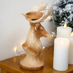 Vintage Stag Head Pillar Candle Holder