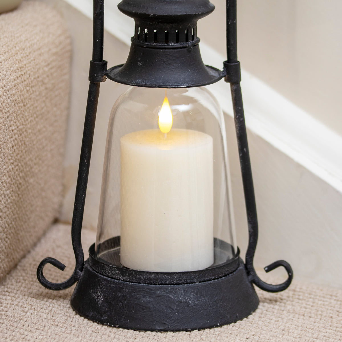 Vintage Black Railway Candle Lantern