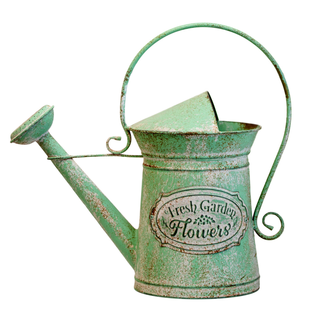 Vintage Green Watering Can Planter