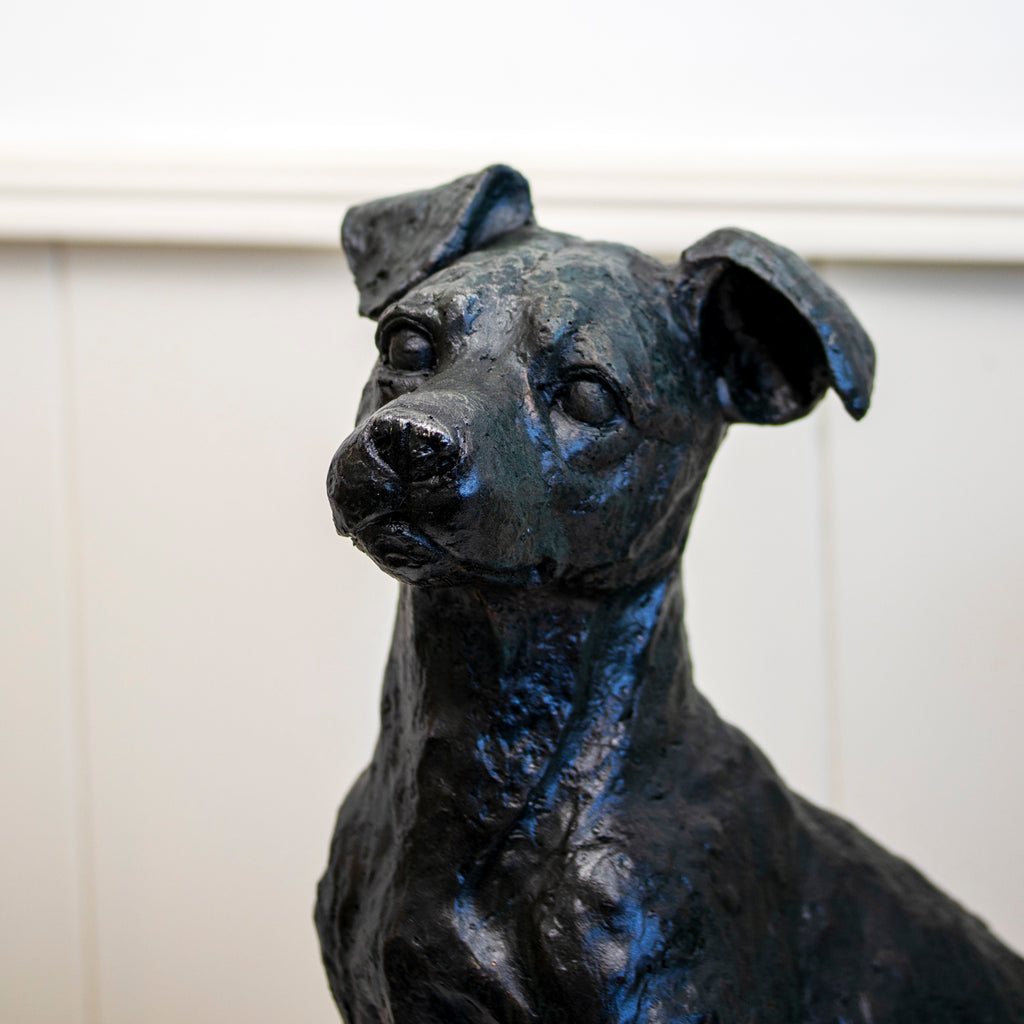 Bronze Sitting Staffy Dog Ornament