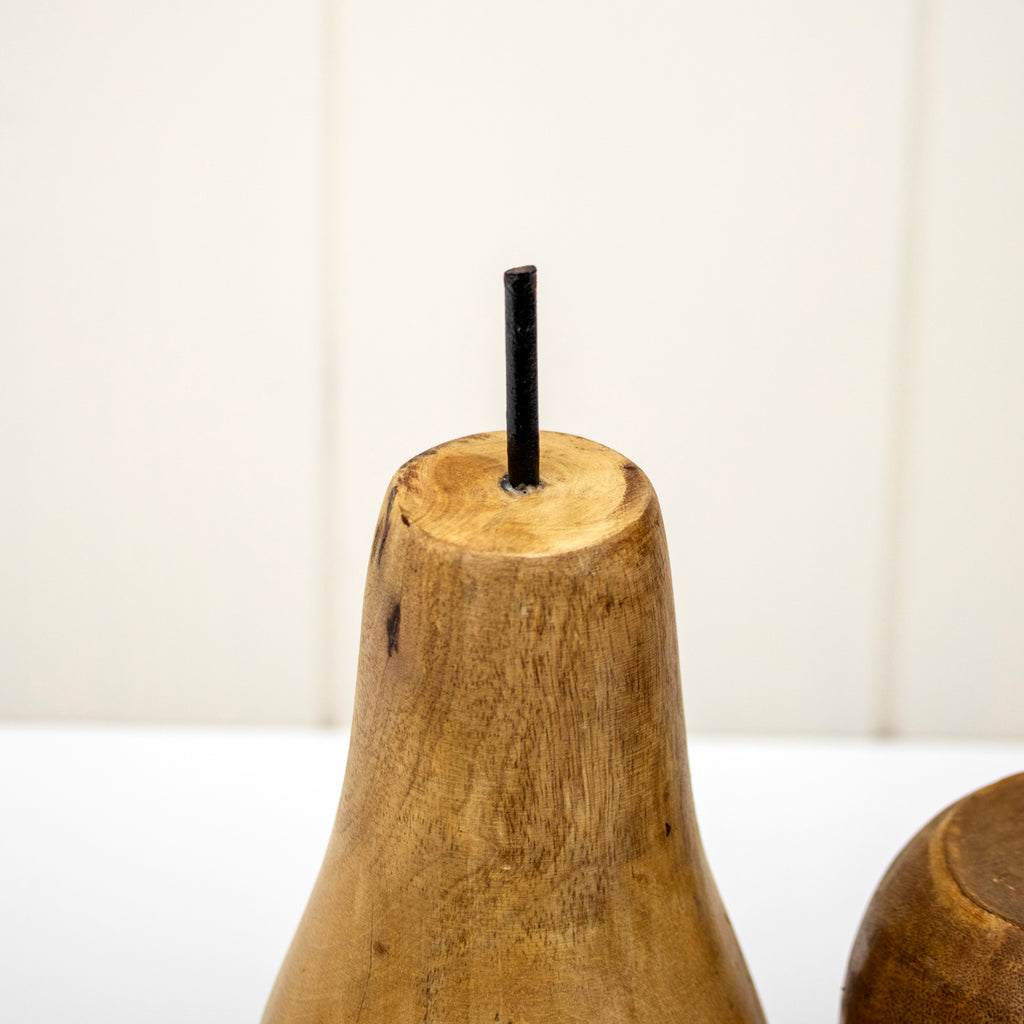 Set Of 2 Mango Wood Apple & Pear Ornaments