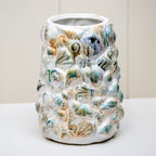 Embossed Seashell Stoneware Vase