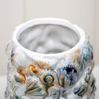 Embossed Seashell Stoneware Vase