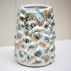 Embossed Seashell Stoneware Vase