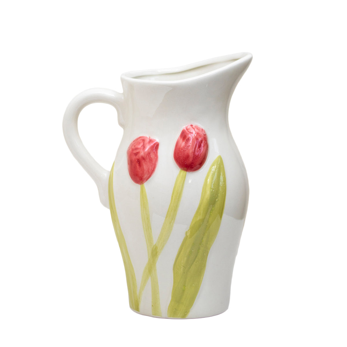 White Ceramic Tulip Flower Jug Vase