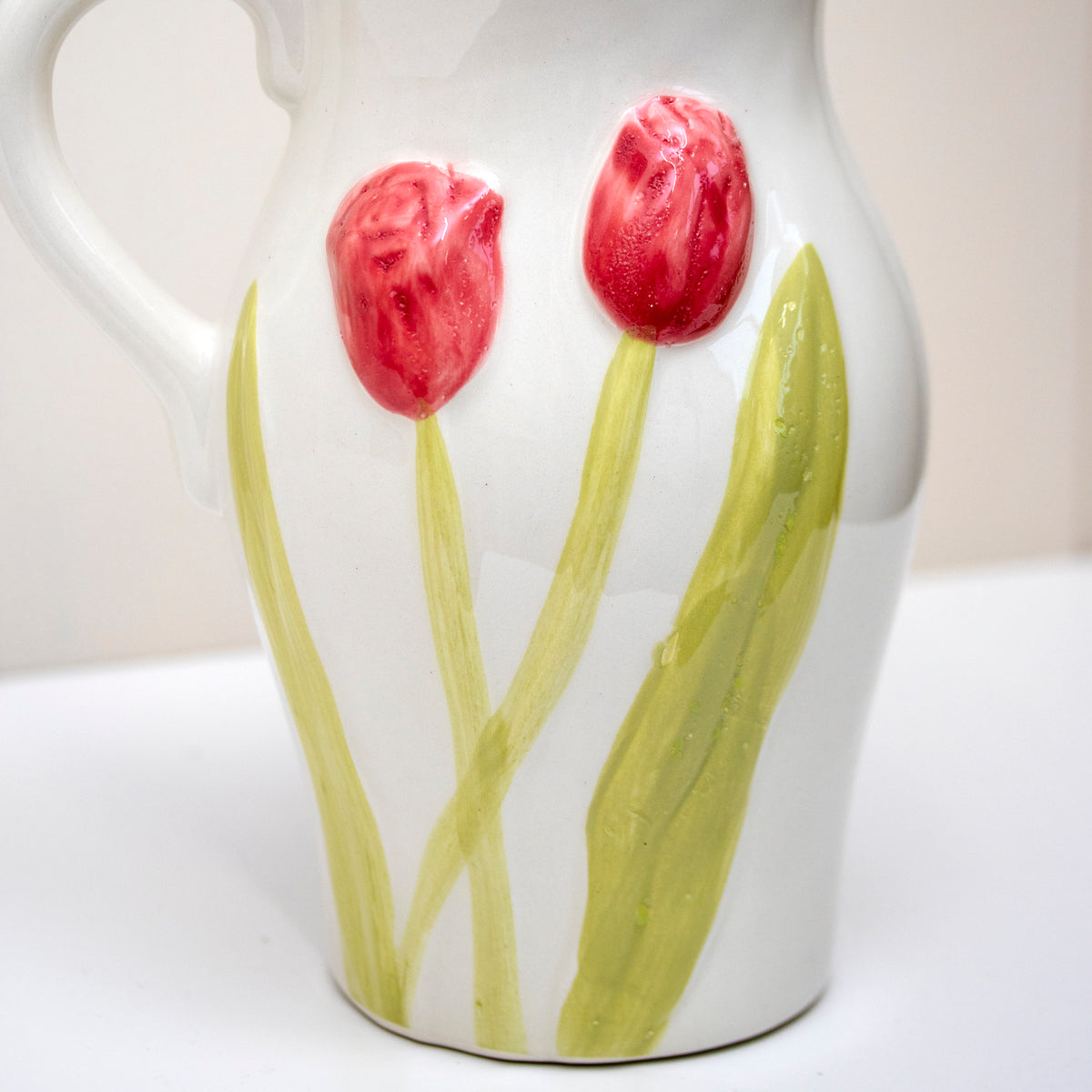 White Ceramic Tulip Flower Jug Vase
