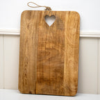 Large Natural Mango Wood Heart Board